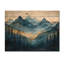 «Mountains Natures Layers In Blue Winter II», impression de paysage de montagnes - sur bois de pin naturel-26644186