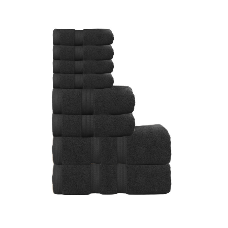 Ensemble de serviettes de bain 100% coton Elegance Essentials 550GSM Zero Twist (2 serviettes de bain, 2 serviettes à main et 4 débarbouillettes)