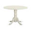 L'ensemble de table de salle à manger 3 pièces contient une table de cuisine ronde avec Dropleaf et 2 chaises Parson en tissu Shitake, 42 x 42 pouces, blanc lin-1540122759-1540122753