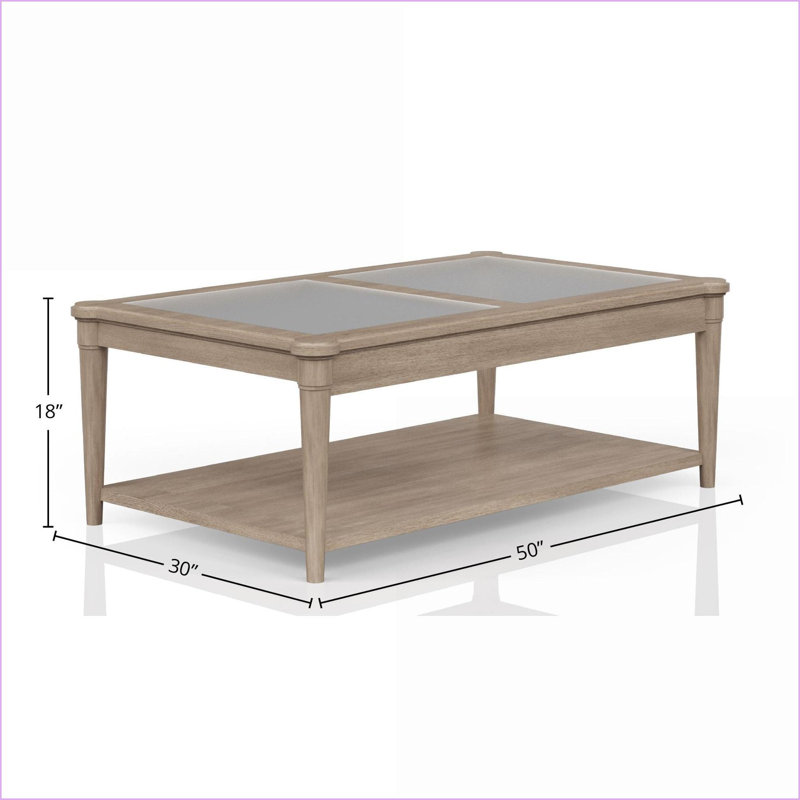 Table basse Elm Veneer Côtés en cascade