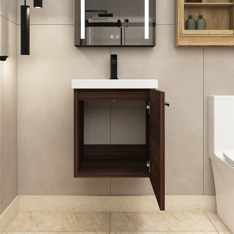 Meuble-lavabo simple 18 po avec plateau en céramique