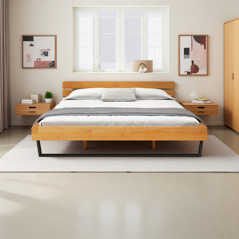 PINE WOOD BED FRAME, King