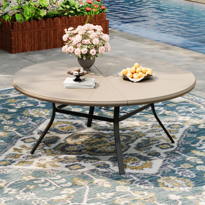 6-Person Aluminum Round Patio Dining Table