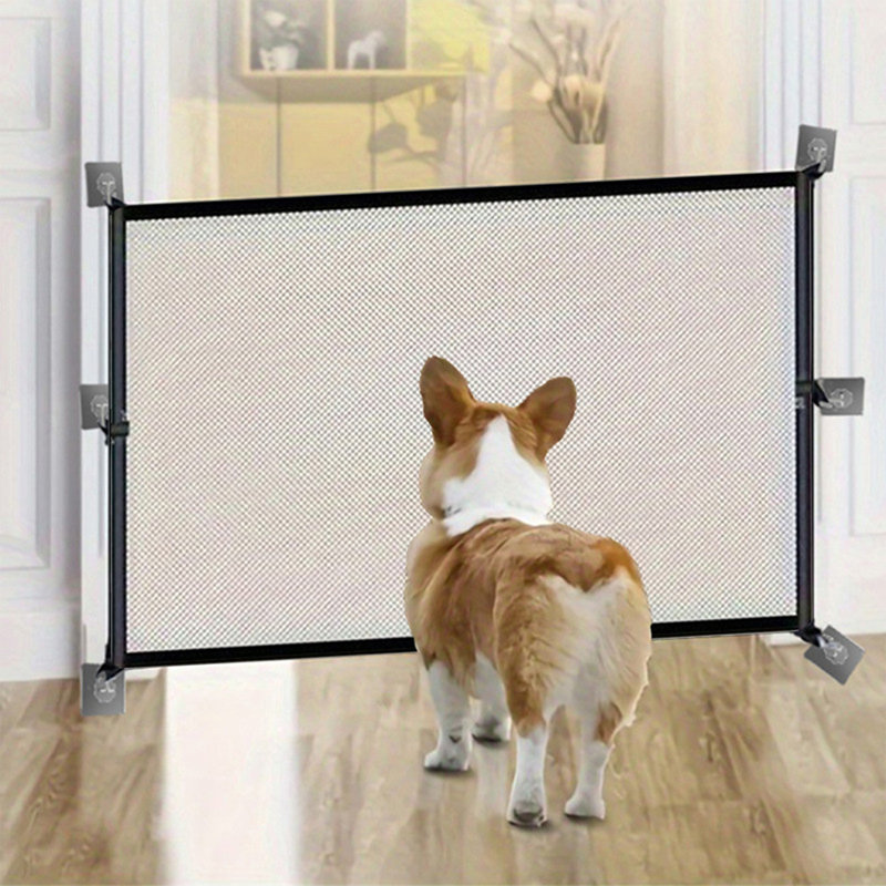 Clôture pour animaux rétractable pour animaux 43,3 x 28,4 po, noir, S