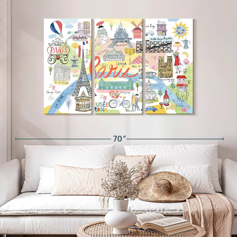 Carte de Paris, H 32 po x l 50 po