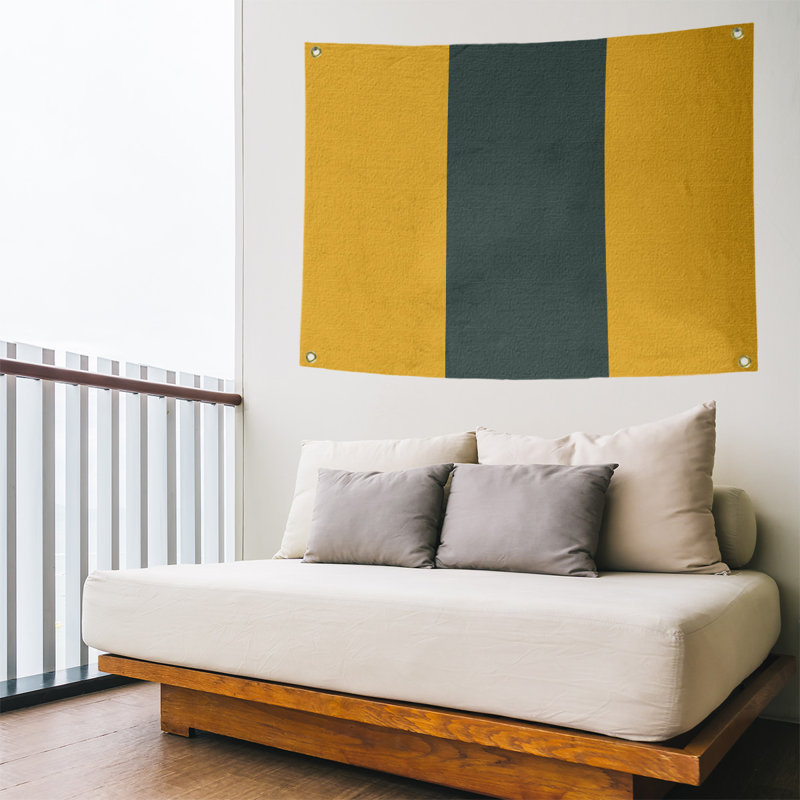 Polyester Tapestry, 59" H x 80" W, Yellow/Green 