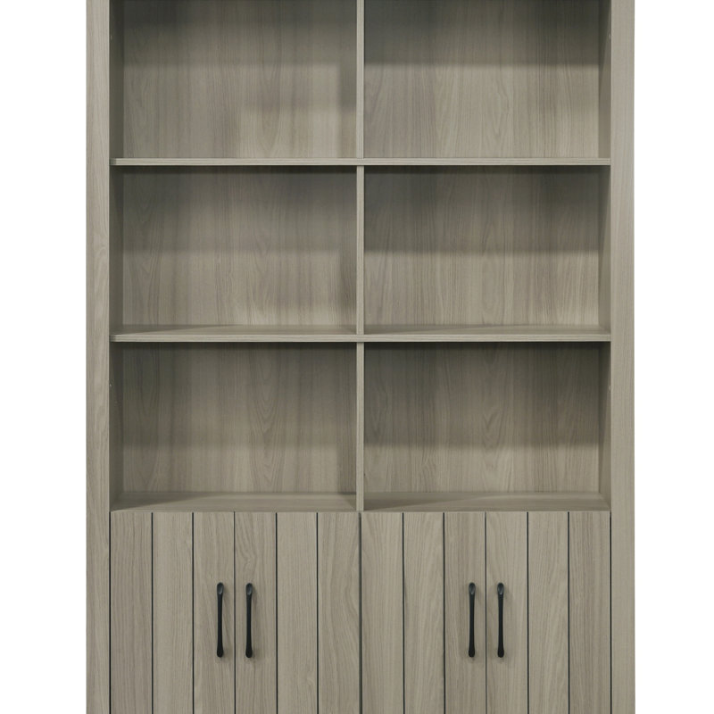 Nyla 47 Inch Wide Bookcase With Cabinet Doors And Ample Storage, Perfect For Organized And Stylish Living Spaces.