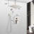 Ceiling Mounted Shower Assembly In Brushed Nickel - 12" Head With Handheld Natural Rainfall Feeling Self-Cleaning Nozzle Works All Standard Arms Complies American Pipe Junctions Amalgamation And-121076987