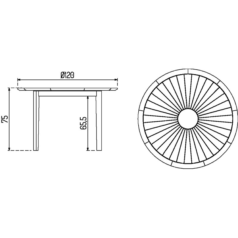 Sammen Outdoor Round Teak Garden Table
