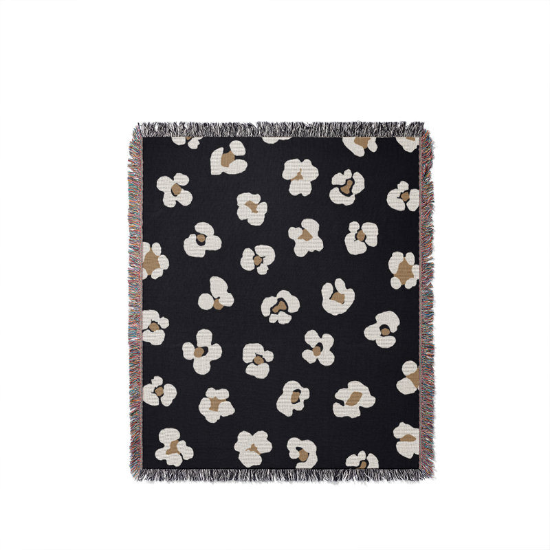 Jeté en coton Cheetah, 50 x 70, Bleu clair, beige