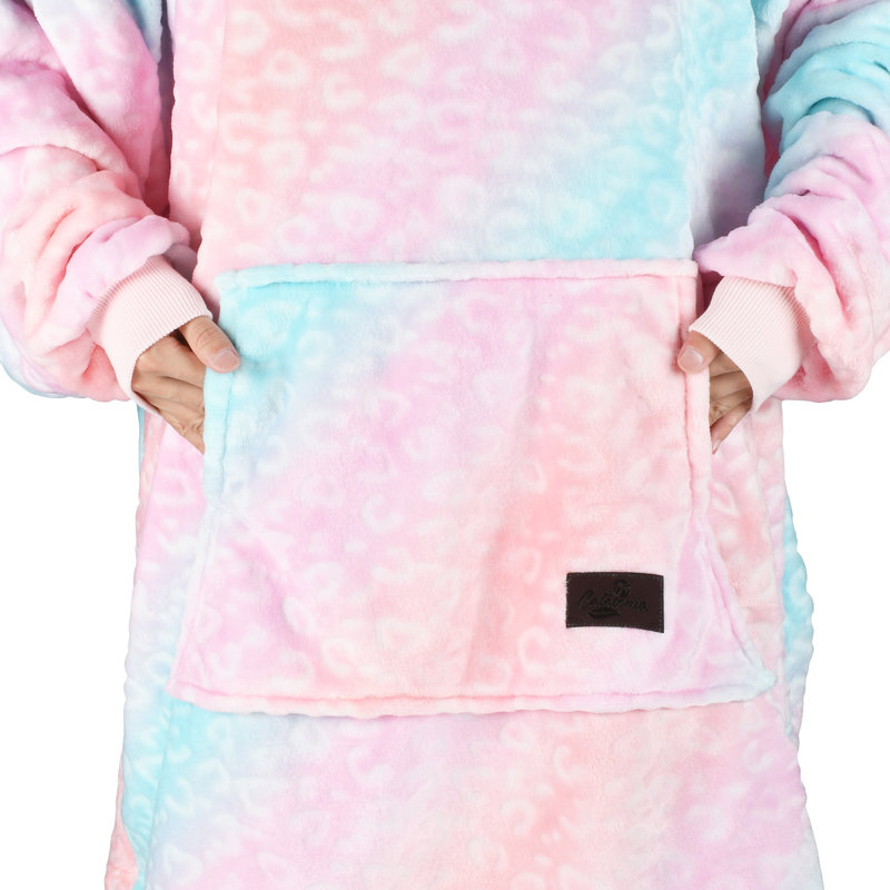 Sweat à capuche surdimensionné pour enfants, chandail en molleton portable, cadeau pour adolescent, Chat arc-en-ciel