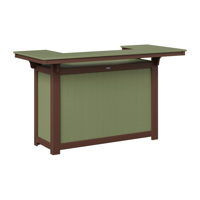Outdoor Rectangle Bar Table, Chocolate Brown, Sage