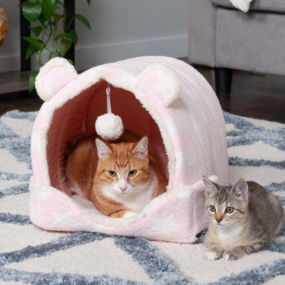 Fleece Faux Fur Snuggle Hideout Pet Bed