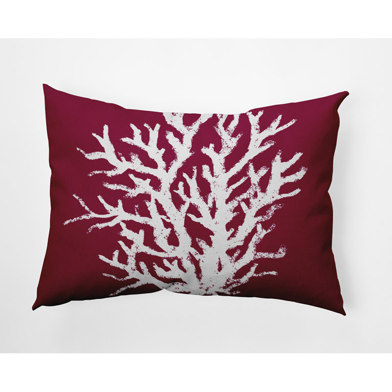 Housse et insert de coussin rectangulaire intérieur / extérieur en polyester , Rouge marron