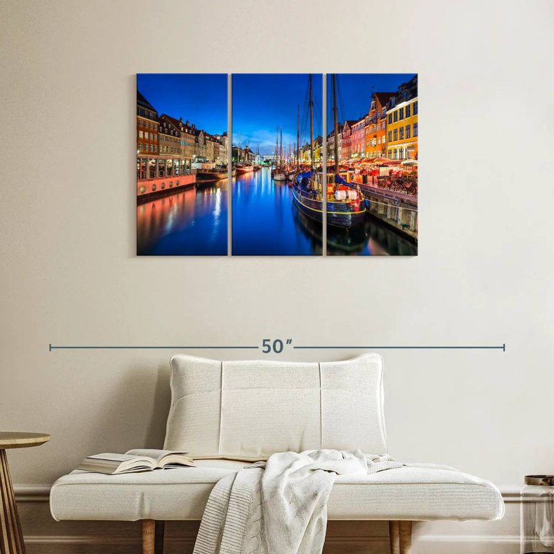Bateaux à Nyhavn, H 24 po x l 38 po