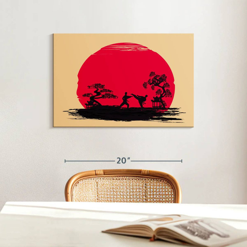 Karate Sunset, 16" H x 24" W