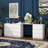 Brance White Convertible Makeup Table Vanity Desk with 9 Drawers