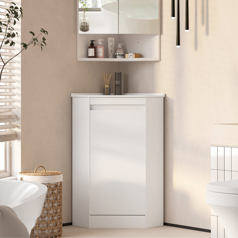 Ensemble de meuble-lavabo de coin 24 po avec comptoir d'évier 24 po