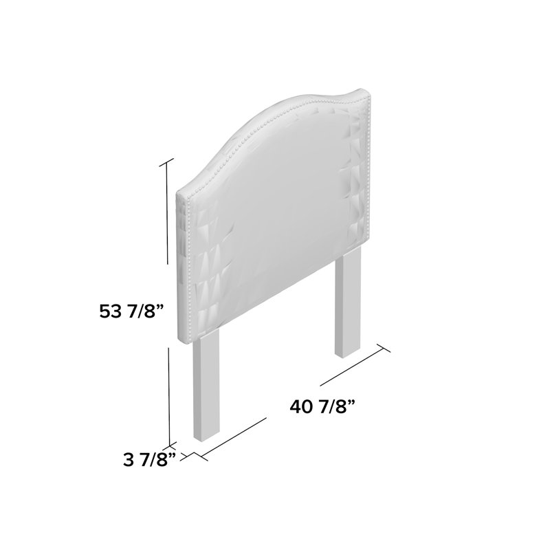 Broadmeade Upholstered Headboard, Twin, Gray and White