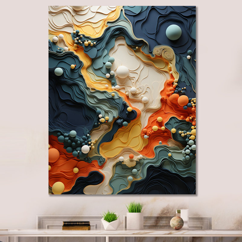 Biomorphism Organic Forms II - Biomorphism, art mural, H 32 po x l 24 po x P 1 po, Toile tendue