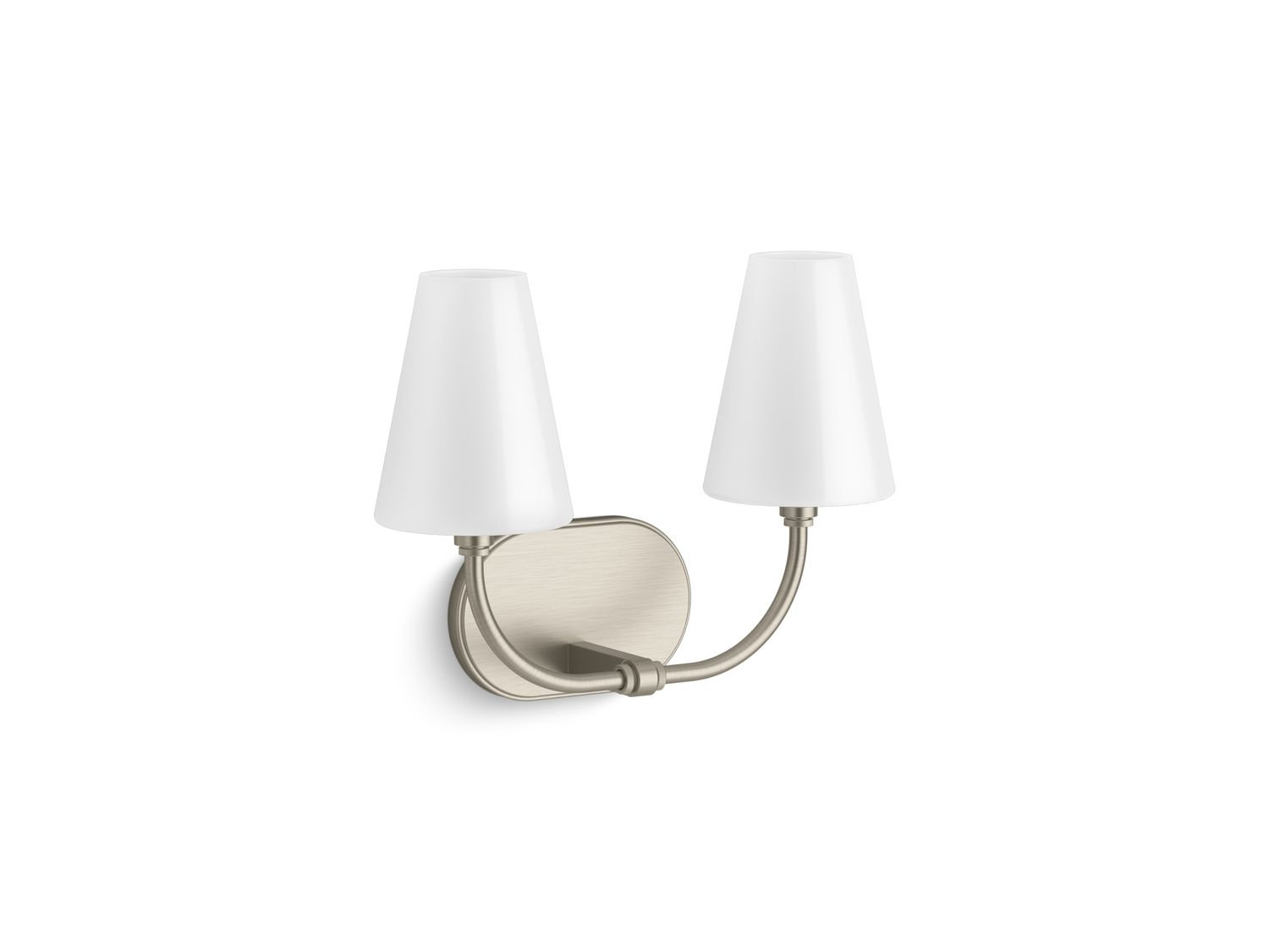 Kohler Kernen 2-Light Armed Sconce, Brushed Nickel