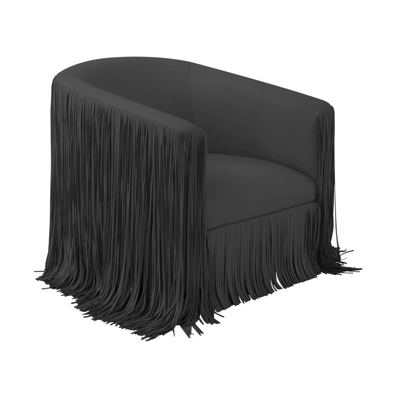 Faux Leather Armchair, Black