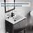 Azai 24" Modern Single Bathroom Vanity Set with Ceramic Sink Top, Open Shelf, Metal Frame-1920206922