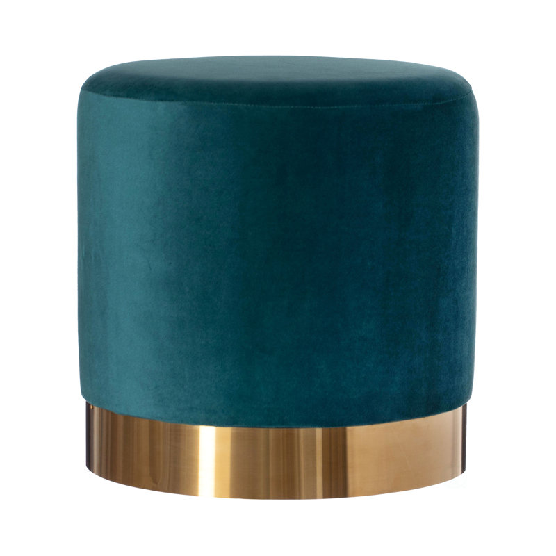 Nayli Velvet Ottoman, Green