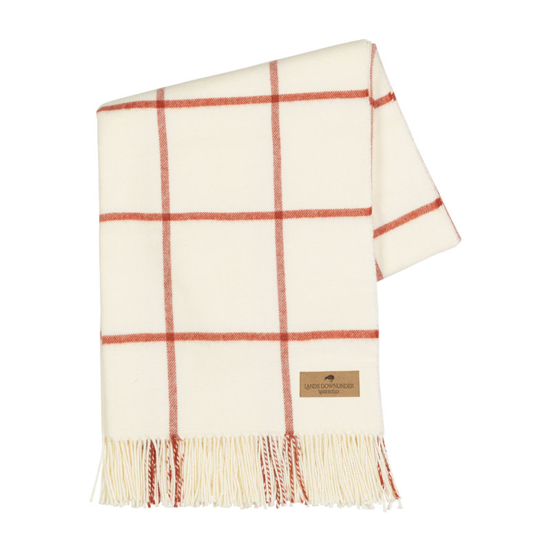 Lexington Plaid Throw, Spicy Orange