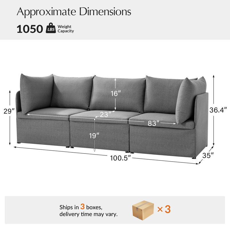 Canapé d'extérieur modulaire pliable et portable avec coussins amovibles Irene, Gris