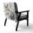 Asian Art White And Grey Butterfly - Upholstered Asian Accent Chair and Global Arm Chair - Multiple Color & Pattern-122510939