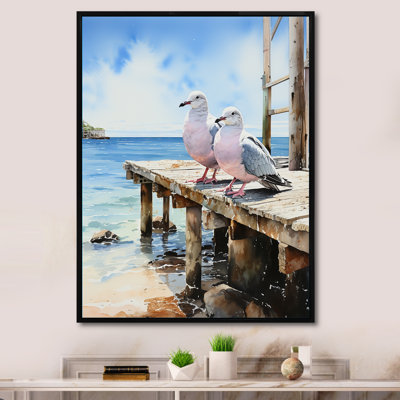 «Nerbonne Seagulls In Repose At Beach I», reproduction sur toile