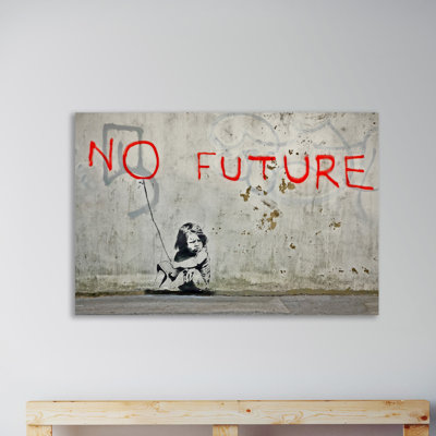 «No future» par Bansky, reproduction d'art graphique sur toile