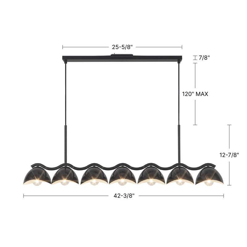 Atlas 42-in Black Linear Pendant