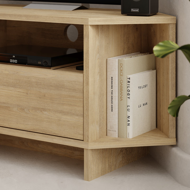 Viva Corner TV Stand Modern Storage Unit for TVs up to 34 inches, Oak