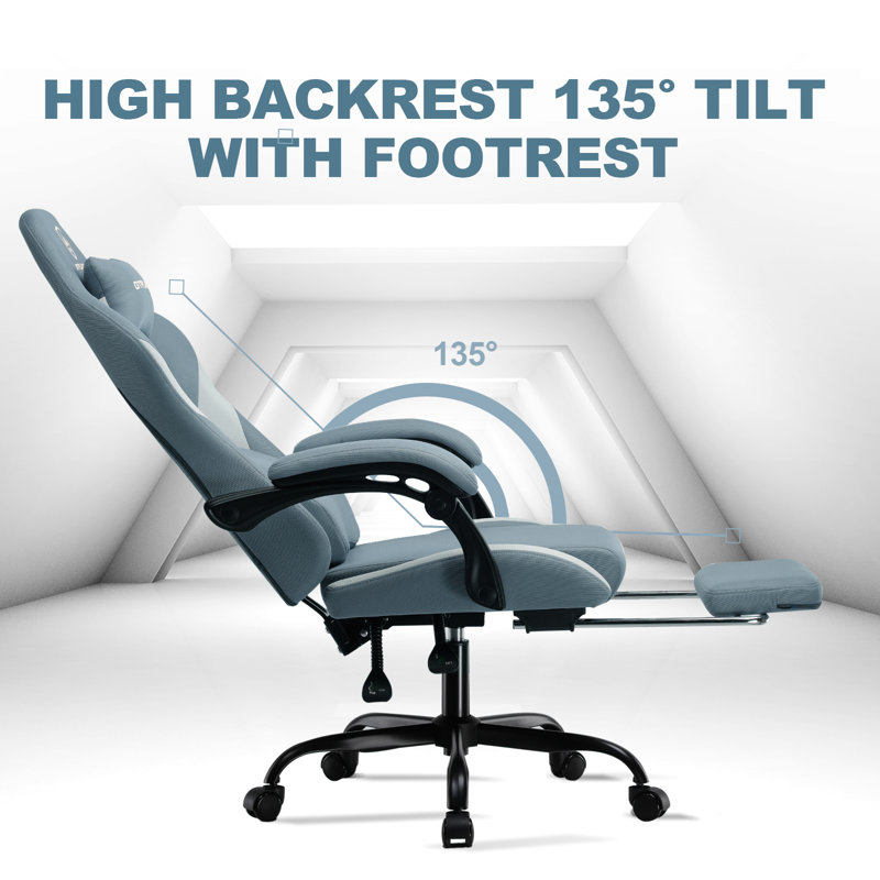 GTPLAYER Adjustable Swiveling PC & Racing Game Chair, Blue