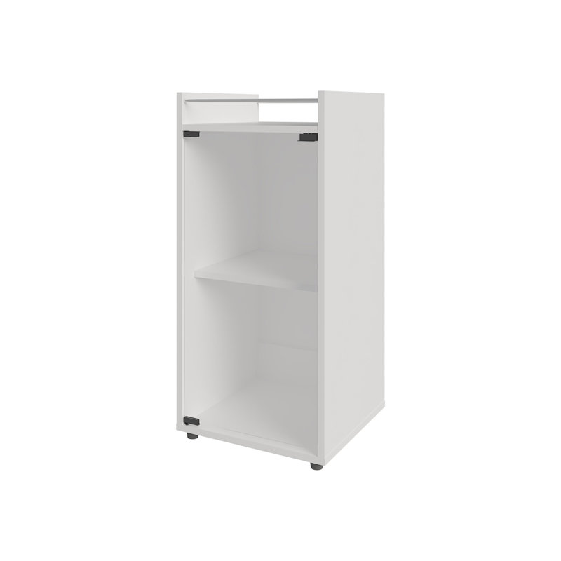 Bar 1 porte blanche avec tablette ouverte, Blanc