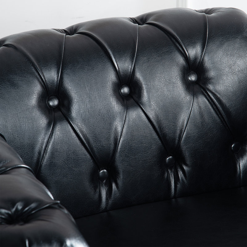 Fauteuil d'appoint l 39 po Chesterfield, Noir