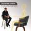 Tabouret de bar rotatif 26 po avec siège et dossier courbés-362466795