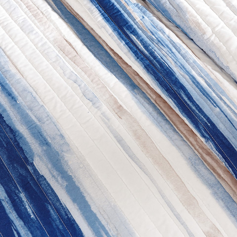 6 pièces de courtepointe pour très grand / très grand - bleu avec motif d'aquarelle