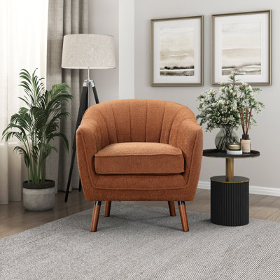 Fauteuil d'appoint de style Mid-Century moderne de 30 po avec revêtement en tissu texturé Jakyan, Jakyan