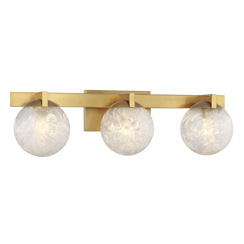 Luminaire pour meuble-lavabo Darien, Laiton, H 7,25 po x l 25 po x P 5,88 po, 3 lumières