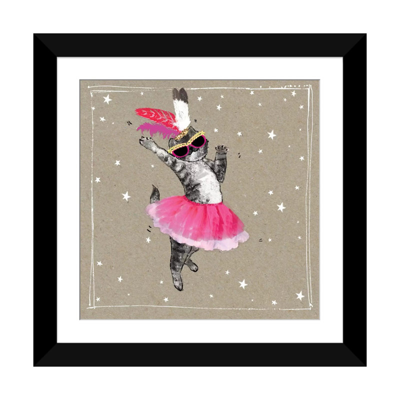 « fantaisiste short chats v », impression sur toile, H 24 po x l 24 po x P 1 po, Papier d'art encadré noir