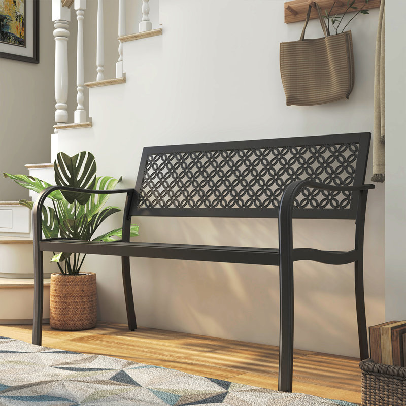 Banc en acier Eveliina, Noir