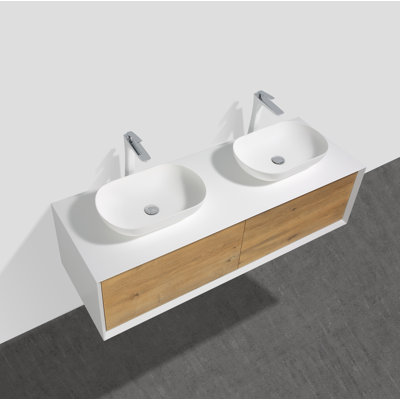 Ensemble de meuble-lavabo double mural 55,1 "Fiona