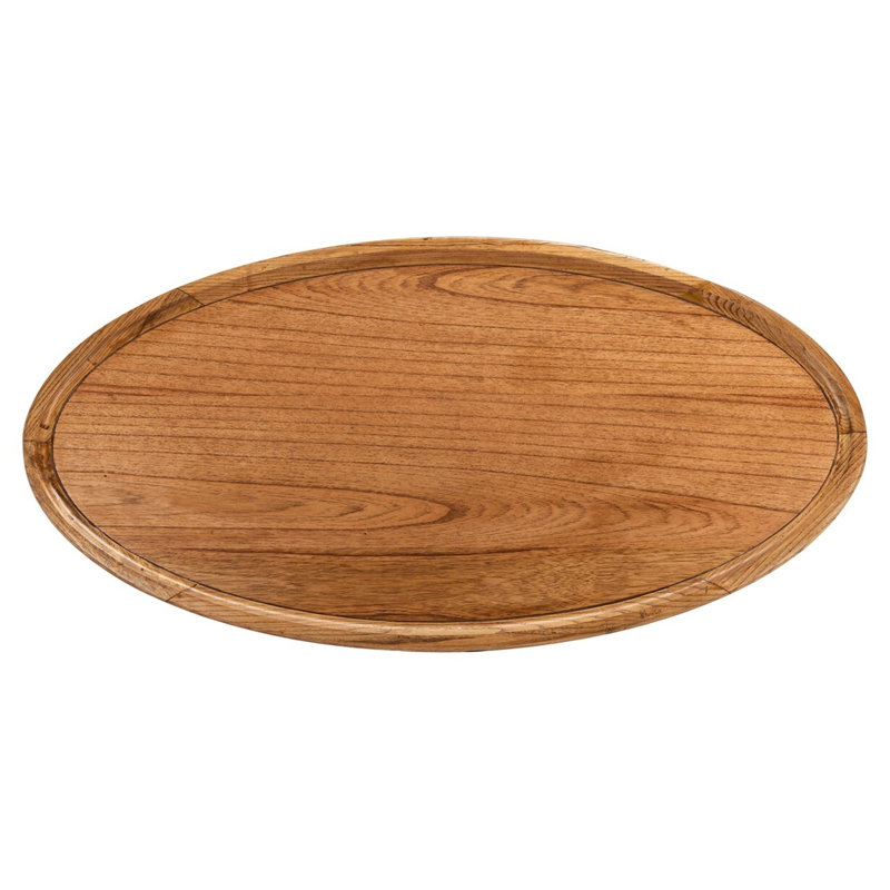 Flyte Natural Wood Oval Coffee Table with Pedestal Base