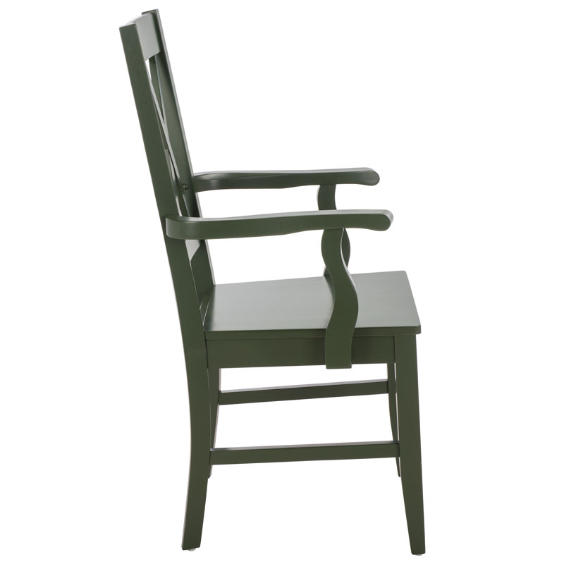 Yelena Double X-Back Arm Chair, Dark Green