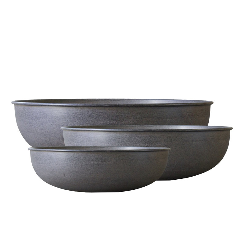 3 Piece Sheet Metal Table Vase Set, Gray
