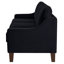 Canapé confortable en velours moderne pour le salon - Luxueux fauteuil 3 places noir avec coussins amovibles