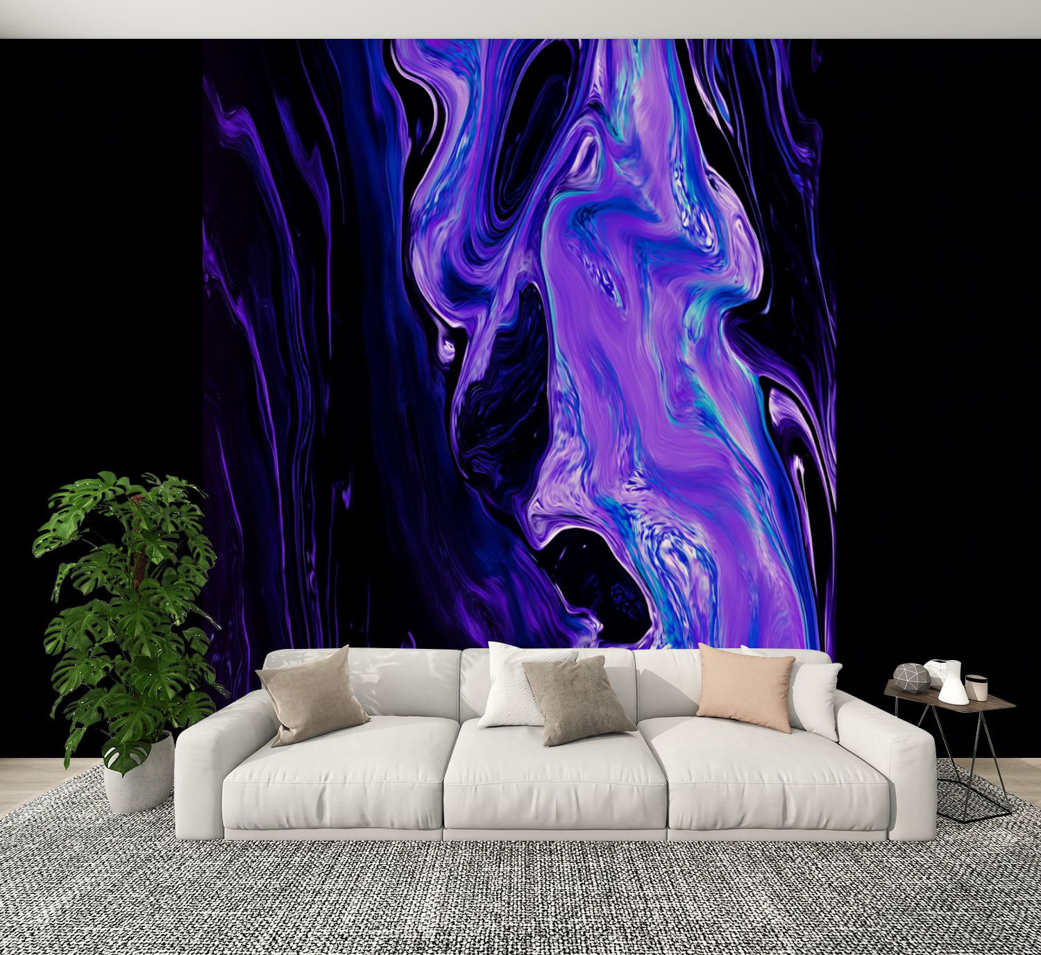 Red Barrel Studio Peel and Stick Wallpaper Marble Blue Ultra Violet ...